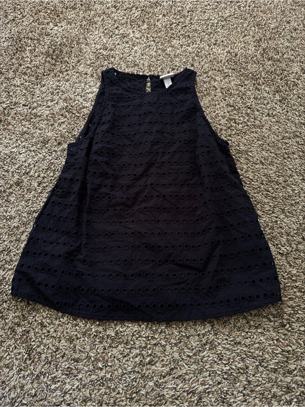 a new day Black Eyelet Sleeveless Tank Top